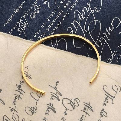 Ion Plating(IP) 304 Stainless Steel Cuff Bangles X-BJEW-K173-02G-1