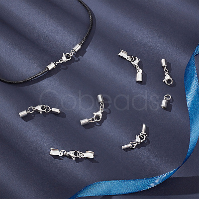 30 Sets 3 Styles 304 Stainless Steel Lobster Claw Clasps STAS-UN0047-74-1