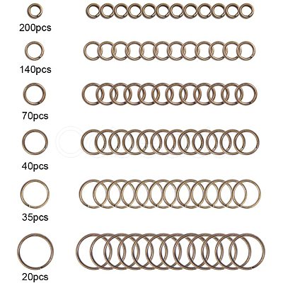 Brass Split Rings and Brass Ring Assistant Tool KK-PH0034-52AB-1