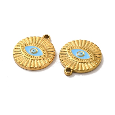 Ion Plating(IP) 304 Stainless Steel Enamel Pendants STAS-Q001-29G-1