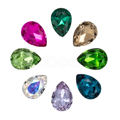 Pointed Back Glass Rhinestone Cabochons RGLA-T081-7x10mm-1