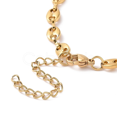 PVD Vacuum Plating 304 Stainless Steel Coffee Bean Chain Bracelet for Men Women BJEW-E031-16G-01-1