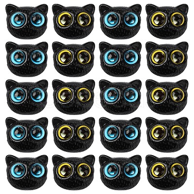 10Pcs 2 Colors Opaque Resin Beads RESI-YW0001-93-1