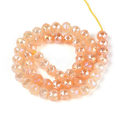 Anti-Tarnish Electroplate Glass Beads Strands GLAA-N064-8mm-04-1