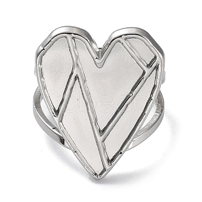 Non-Tarnish 304 Stainless Steel Open Cuff Ring Components STAS-M323-59P-1