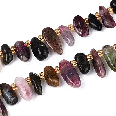 Natural Multicolor Tourmaline Beads Strands G-Z091-A45-1