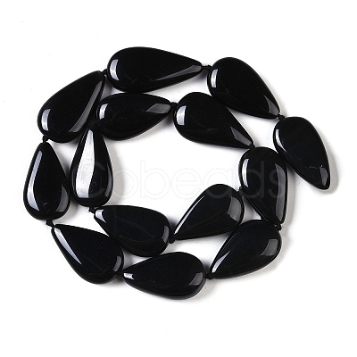 Natural Black Gemstone Beads Strands G-Q164-B01-03-1