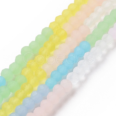 Frosted Gradient Color Glass Bead Strands FGLA-H011-01-1