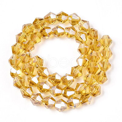 Electroplate Glass Beads Strands EGLA-Q118-6mm-A08-1
