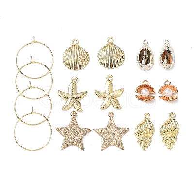 DIY Dangle Hoop Earrings Making Kits DIY-X0098-67G-01-1