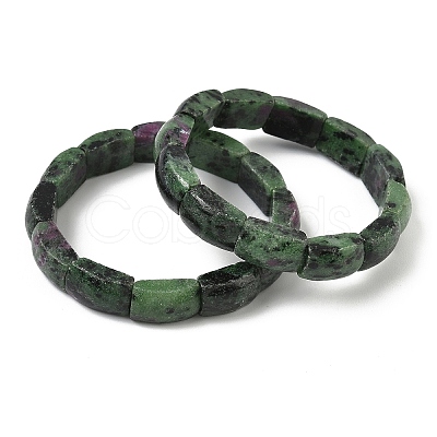 Natural Ruby in Zoisite Bead Stretch Bracelets for Women Men BJEW-C097-02A-15-1