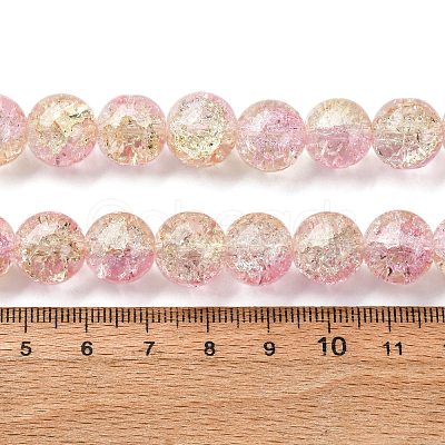 Spray Painted Crackle Glass Beads Strands CCG-Q002-12mm-03-1