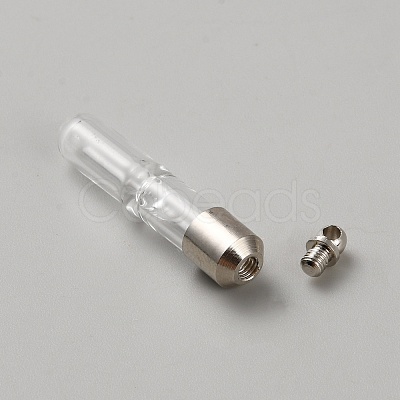 Glass Tube Hourglass Bottle Quicksand Bottle Pendants GLAA-WH0042-18P-1