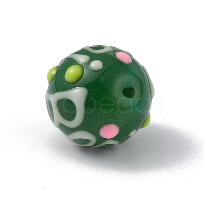 Opaque Painted Glass Beads GLAA-B001-01D-1