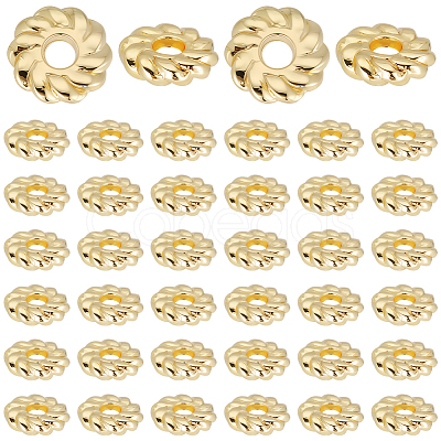 120Pcs Flower Brass Beads KK-BBC0026-04-1