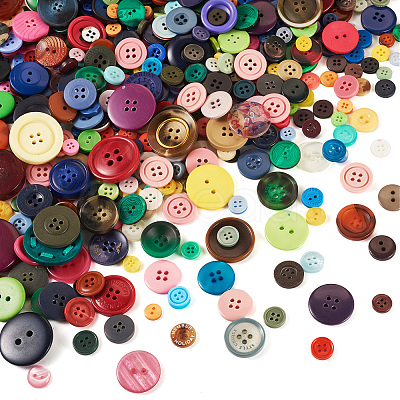 Flat Round Resin Buttons BUTT-TAC0017-01A-1