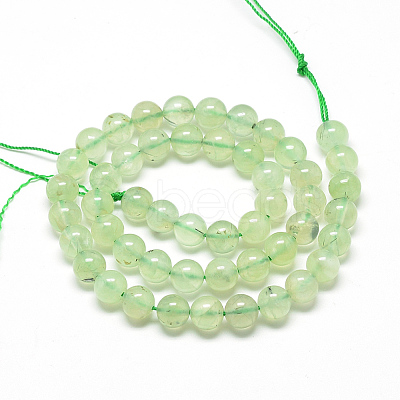 Natural Prehnite Beads Strands G-S263-6mm-04-1