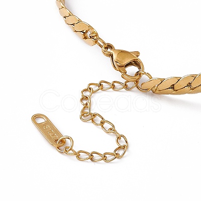 304 Stainless Steel Hollow Out Heart Link Bracelet with Cuban Link Chains for Women LS-BJEW-P284-01G-1