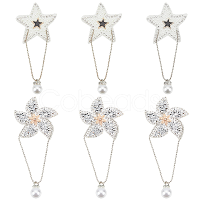 6Pcs 2 Style Star & Windmill Glitter Hotfix Rhinestone DIY-FG0002-26-1