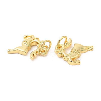 Christmas Rack Plating Brass Pendants KK-D037-02G-1