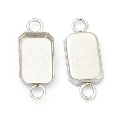 Tarnish Resistant 201 Stainless Steel Cabochon Connector Settings LS-STAS-H143-23P-1