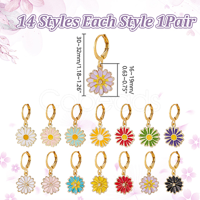 14Pair Brass Leverback Earring EJEW-AR00006-1