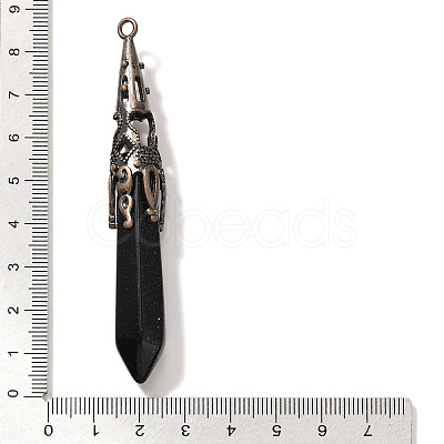 Synthetic Blue Goldstone Pointed Big Pendants G-P560-02R-20-1