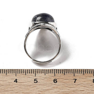 Natural Sodalite Adjustable Rings G-P560-03AS-10-1