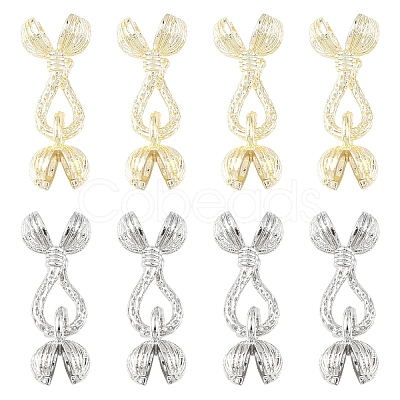 4Pcs Locking Double Brass Bead Tips KK-YW0004-92LG-1