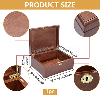 Wood Trinket Storage Boxes CON-WH0107-128-1