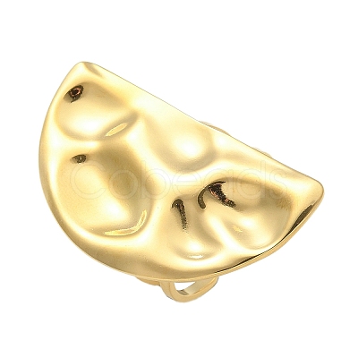304 Stainless Steel Open Cuff Ring for Women RJEW-B109-06G-02-1