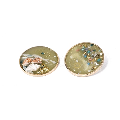 Brass & Epoxy Resin Pendants KK-Q082-04KCG-02-1