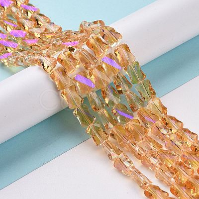 Faceted Electroplated Transparent Glass Beads Strands GLAA-G092-A01-1