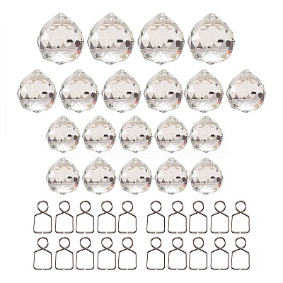 Teardrop Transparent K9 Glass Pendants DJEW-SZ0001-02P-1