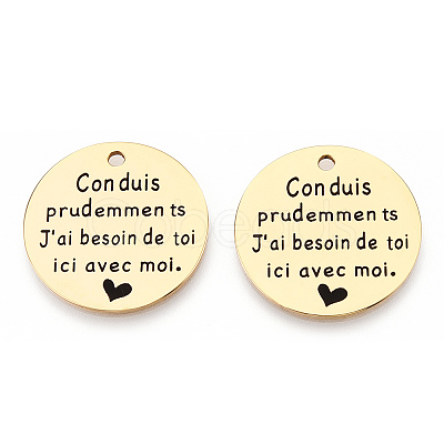 201 Stainless Steel Pendants STAS-T064-37G-25-1