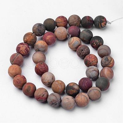 Natural Polychrome Jasper/Picasso Stone/Picasso Jasper Beads Strands G-D809-03-10mm-1