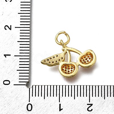 Brass Micro Pave Clear Cubic Zirconia Pendants ZIRC-I070-114G-1