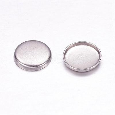 Tarnish Resistant 304 Stainless Steel Plain Edge Bezel Cups STAS-F117-49P-1