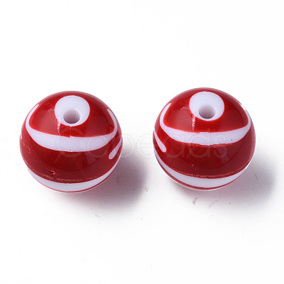 Opaque Striped Acrylic Beads MACR-S373-27C-01-1