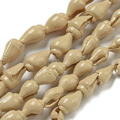 Spray Painted Natural Spiral Shell Beads Strands X1-BSHE-G039-08D-1
