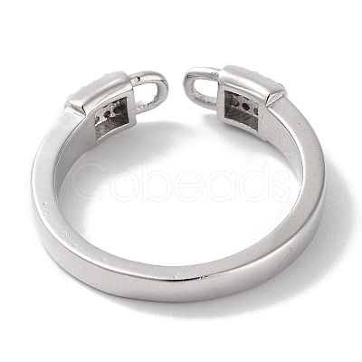 Brass Micro Pave Cubic Zirconia Cuff Rings RJEW-G310-04P-1