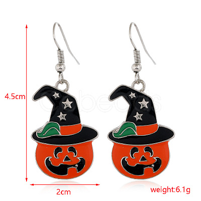 Halloween Theme Alloy Enamel Dangle Earrings FS-WG50C46-11-1