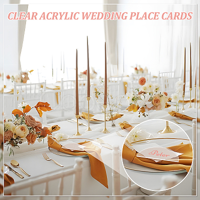 Transparent Acrylic Blank Place Cards TACR-WH0006-07A-1