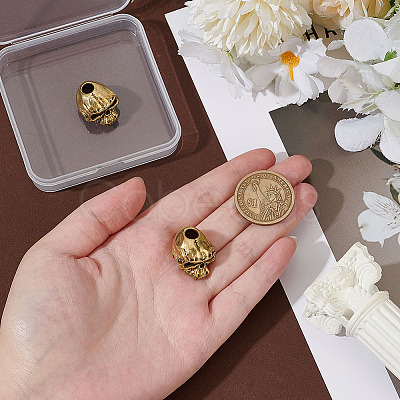 2Pcs Brass European Beads KK-PH0013-56AG-1