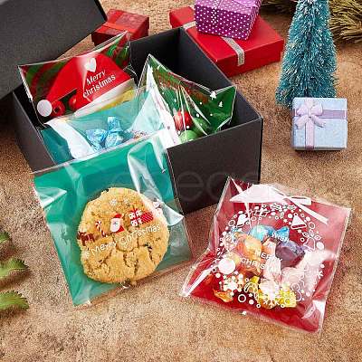 400 Pcs 4 Styles Self-Adhesive Christmas Candy Bags JX061A-1