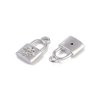 Brass Micro Pave Clear Cubic Zirconia Pendants KK-K351-36P-1