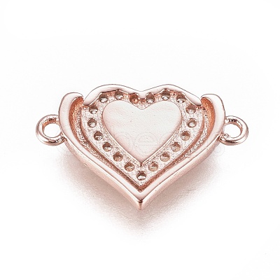 Brass Micro Pave Cubic Zirconia Links BSHE-F012-07A-RG-1
