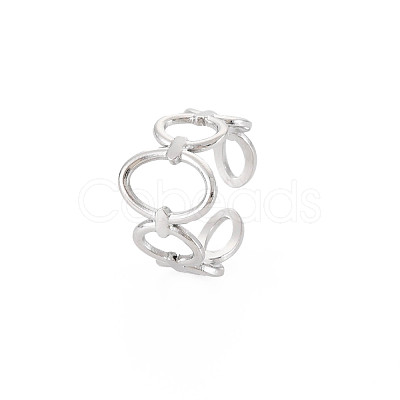 Non-Tarnish 304 Stainless Steel Open Oval Wrap Cuff Ring for Women RJEW-S405-187P-1