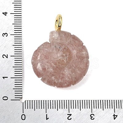 Natural Strawberry Quartz Carved Pendants G-C282-01L-1