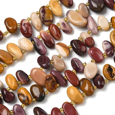 Natural Mookaite Beads Strands G-P604-A19-01-1